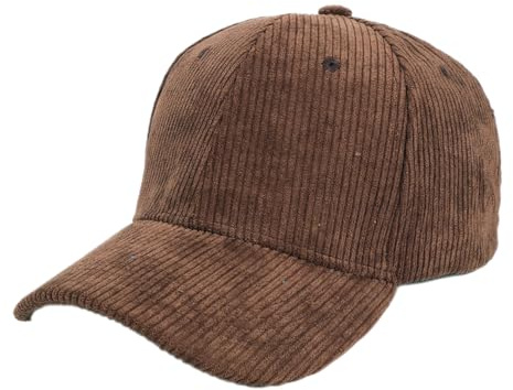 Anevous Unisex Klassische Baseballkappe, Cord Mütze Verstellbar mit Gebogener Krempe, Reine Farbe Baseball Cap, Baumwollcap, Outdoor Sportmütze, Basic Kappen, Cordhut Mit Schirm, Kaffeebraun