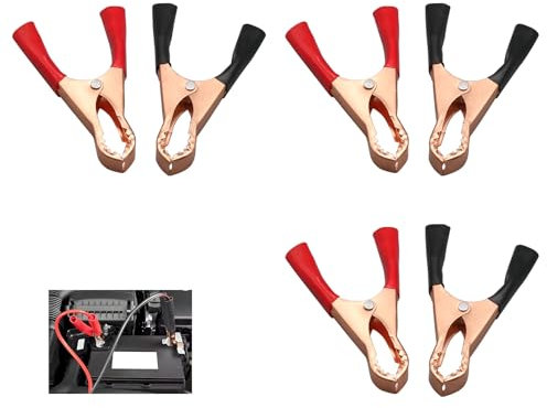 6 morsetti a coccodrillo, cavi per auto, morsetti isolati, 50 A, morsetto per avviamento a coccodrillo, caricabatterie, pinze per batterie auto, pinza per cavi di avviamento, kit per batteria auto
