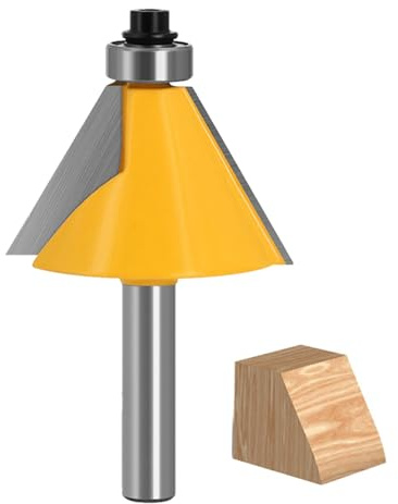 GLRYD Fraise à chanfreiner 8 mm tige – 30 ° en métal dur chanfreiné/bordure de routeur, fraise à bords pour défonceuse, travail du bois, meubles