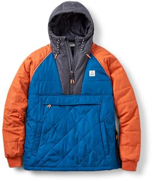 Passenger Men's Oceanic Recycled Insulated 1/2 Zip Jacket (UK, Alpha, M, Regular, Regular, Tidal Blue/Burnt Orange)