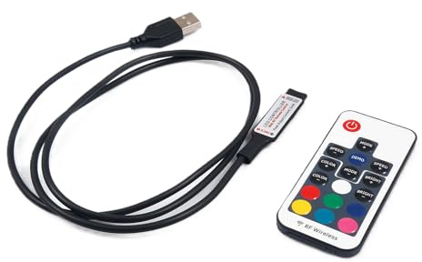 Funksteuerung RF-RGB-17 5V USB für RGB LED Streifen - LED Controller mit RF Fernbedienung, USB Stromversorgung , Fernsteuerung