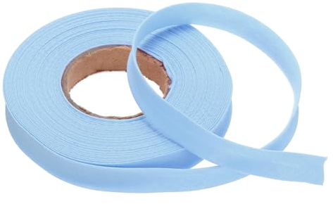 TOP-VIGOR Schrägband aus Polyester, 1,27 cm (1/2 Zoll), Einzelfalz, kontinuierliches Massen-Schrägband zum Nähen, Nähen, Quilten, Säumen, Binden, Basteln (Hellblau, 9,1 m)