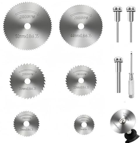 6 Pièces Disques de Coupe pour Outils, Disques de Coupe pour Outil Rotatif, Mini Lame de Scie Circulaire, Disque Diamant à Tronçonner, Compatible pour Couper Bois, Plastique, Métal et Fibres