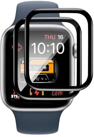 2 Pièces Verre Trempé pour Apple Watch se/6/5/4 40mm, Protection Écran 3D 0,33mm, Bords Anti-rayures, Dureté 9H, HD Transparent, Sans Bulles, Vitre Protection, Toucher Sensible, Verre de Protection