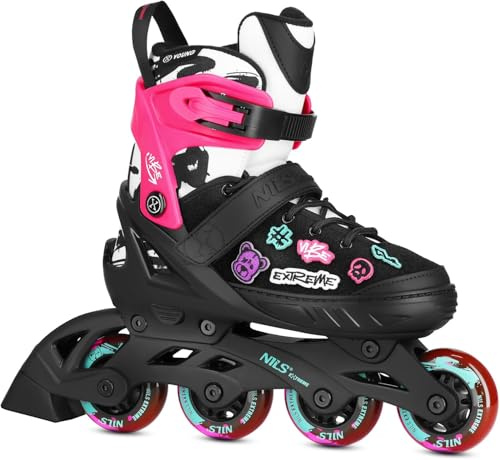 Inliner VERSTELLBAR | ABEC-5 Kugellager Inline-Skates | für Kinder & Jugendliche | Größen: 29-32, 33-36, 37-40, 40-43 | Nils Extreme Vibe