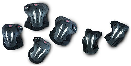 Fila Skates Multi Tech Gear Pack de 3 Protecciones, Unisex Adulto, Negro, M
