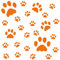 kleb-Drauf® | 25 Pfoten | Orange - glänzend | Wandtattoo Wandaufkleber Wandsticker Aufkleber Sticker | Wohnzimmer Schlafzimmer Kinderzimmer Küche Bad | Deko Wände Glas Fenster Tür Fliese
