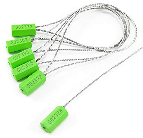 Security Pull Tight Cable Seal Numbered Tamper Proof Lead Padlock Self Locing Security Tie for Container Door Tank (500piece X Green)