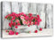 Feeby Leinwandbild Rosen Bild Kunstdruck rustikal Rosa 70x50 cm