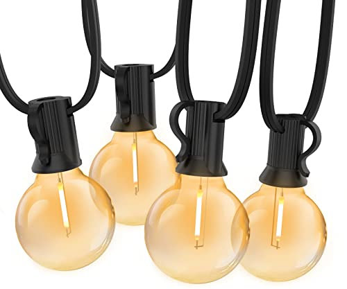 Bomcosy Lichterkette Außen, Lichterkette Glühbirnen Aussen G40 Beleuchtung 12 Birnen mit 1 Ersatzbirnen 7.6M IP45 Wasserdicht Lichterkette für Garten,Terrasse,Bäume,Hof, Haus Party Deko, Warmes Weiß