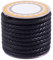 PandaHall - Cordino in vero cuoio intrecciato, 4 m, 5 mm, colore nero, rotondo, per fai da te, creazione di bracciali, collane e gioielli