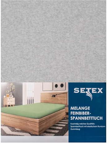 Traumschloss Setex Feinbiber Spannbettlaken 180-200x200 hellgrau