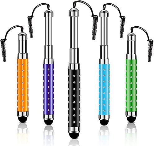 Weewooday 5 Stylets pour Écran Tactile Stylet Tactile capacitif Rétractables Stylo Capacitif Universel pour la Plupart des Appareils Intelligents, Téléphones