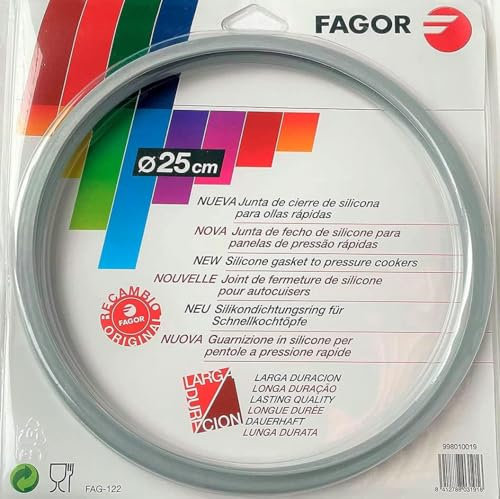 Fagor Repuesto Goma Olla Express M18804555 Compatible con Olla Express Fagor con Diámetro Interior de 25 Centímetros | Silicona, Ø25 cm, Gris