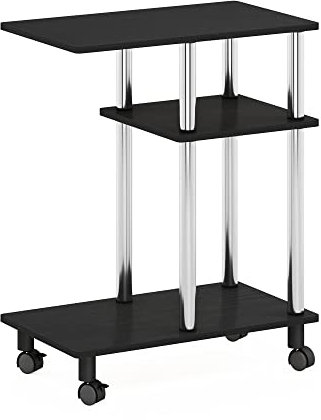 Furinno Turn-N-Tube U-förmiges Sofa Beistelltisch mit Rollen, Americano, Edelstahlrohre