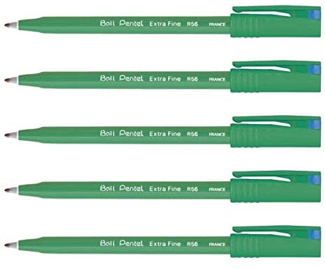 PENTEL Tintenroller Ball Pentel R56, fein, Blau, 5 Stück