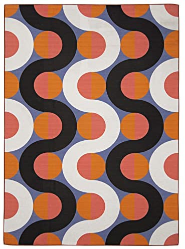 The Anywhere Indoor Outdoor Teppich Kennebunk, waschbar, 70 x 90 cm, Orange/Pink