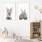 AnyDesign 2 Stück Osterhasen-Wandkunstdrucke, Baby-Hasen-Kunst, Poster, Baby-Tiere, Kinderzimmer, Blumendrucke, Raumdekoration, ästhetisch für Kinderzimmer, Heimdekoration (20.3x25.4 cm, ungerahmt)