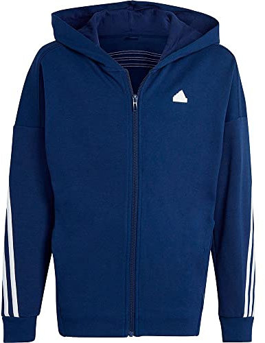 adidas Unisex Kinder Hooded Track Top U Fi 3S Fz Hd, Dark Blue/White, HR6320, 176