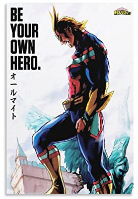 HIHIOI All Might Be Your Own Hero Poster auf Leinwand, Kunst, Poster und Wandkunst, Bilddruck, modernes Familien-Schlafzimmer, Deko-Poster, 40 x 60 cm