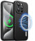 JETech Magnetic Silicone Case for iPhone 15 Pro Max 6.7-Inch, Compatible with MagSafe, Phone Cover with Camera Lens Full Protection (Black)