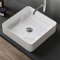 doporro Waschbecken Aufsatzwaschbecken Keramik BxTxH: 400x400x110 mm weiß glänzend Eckig Aufsatzbecken ohne Hahnloch&Überlauf Gäste WC Handwaschbecken Waschtisch Brüssel105