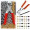 180 Sets Ledernieten mit runder Kappe, 10 mm röhrenförmige Metallnieten, Spikes, Nieten, Ledernieten mit Stanzzange für Kragen, Stiefel, Taschen, Gürtelreparatur und Dekoration