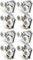 Replacement Shower Door Fixing Wheels in Chrome - 4X Top & 4X Bottom - Fits Glass 4-6mm (23mm,8PCS)