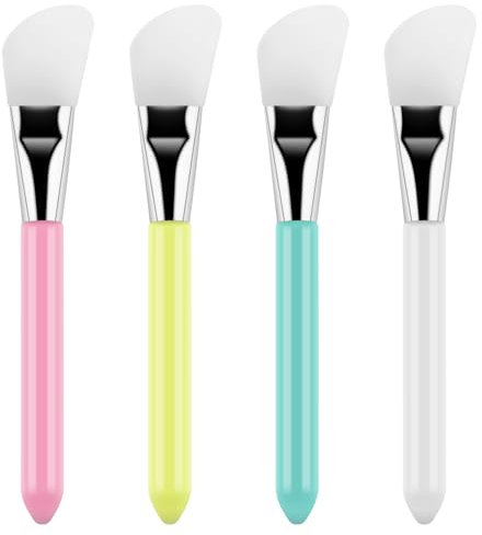 OTCRAFT Lot de 4 pinceaux en silicone pour travaux manuels, spatules mixtes ; ensemble de pinceaux réutilisables en résine époxy pour épandage de peinture, mélange et étalement sur gobelets pailletés