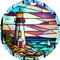 AIRDEA Buntes Leuchtturm-Buntglas Diamant Painting Bilder Kits, 5D Diamond Painting nach Zahlen Erwachsene, Teilweise Diamant Bilder Stickerei Arts Craft Set für Wand Room Home Décor 30x30cm