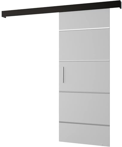 Schiebetür Komplettset - Schiebetürsystem Salwador 4 - Schiebetüren - Trennwände - Raumteiler - Innentüren, Tür 80x204 cm - Schiebetür Schiene - Zimmertür mit Schiebetür Griff - Saloontür