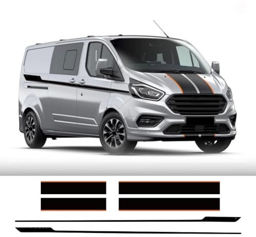 HASWEX 6 Teile/los Auto Motorhaube Seite Hinten Tür Aufkleber, Für Ford Transit Tourneo Custom Camper Van Sport Vinyl Aufkleber Tuning Auto Zubehör