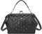 Damen Vintage Hohl Handtasche PU Leder Kiss Lock Niet Totenkopf Schulter Umhängetasche Abend Clutch Satchel Geldbörse (Schwarzer Einzelschädel)