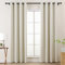 L.Z.E Vorhänge Verdunkelung Elfenbein, CremeAbdunkelnde Gardinen Vorhang mit Ösen, 100% Verdunkelnde Gardinenschal für Schlafzimmer und Wohnzimmer, 245 cm Lang, 2er Set Leinenoptik Blickdicht