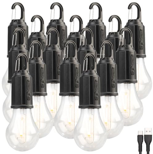 Lunartec Campinglampe LED Akku: 16er-Set LED-Akku-Glühbirnen mit je 120 Lumen, 400 mAh, USB-Ladung (Glühbirne akkubetrieben, Camping-Glühbirne, Batterie Leuchten)