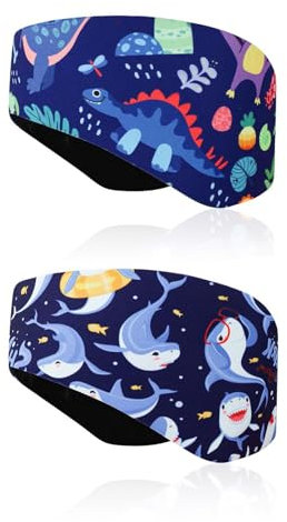 HERKINDNESS 2 Pièces Bandeau Natation, Bandeau Piscine Oreille Enfant en Néoprène, Bandeau Piscine Enfant Antidérapant Qui ne Tombera Pas Facilement, pour Natation, Surf, Plongée