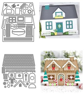 2 Set Weihnachten Lebkuchenhaus Stanzschablonen Weihnachten Stanzen für DIY ScrapBooking Album Dekorative Papier Handwerk und Karten Herstellung