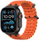 Astorgos Correas Ocean Compatible con Apple Watch Ultra2/Ultra 49mm,S10 46mm,9/8/7 45mm,SE2/SE/6/5/4 44mm,3/2/1 42mm,Correa de Reloj Deportiva con Conector Metálico para Hombre Mujer, Negro/Naranja
