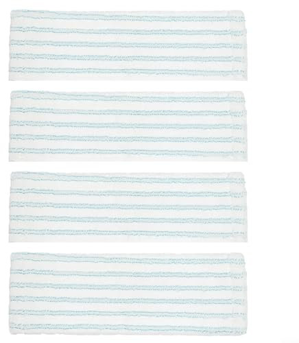 Gettimore Leifheit Ersatz-Wischbezug für XL, 48 x 17 cm, Türkis, waschbar, Baumwolle, plus Bodenwischer-Pad für harte Böden, Fensterreinigung, 4 Stück