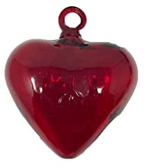 Deko Glas Herz Ornament Rot Hängend Christbaumschmuck