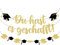 Xietaea 2 Stück Abschluss Deko Girlande - Gold Graduation Dekoration Du hast es geschafft Banner, Papier Gratulation Dekorationen für Abitur Bachelor Abschlussfeier (Einfädeln notwendig)