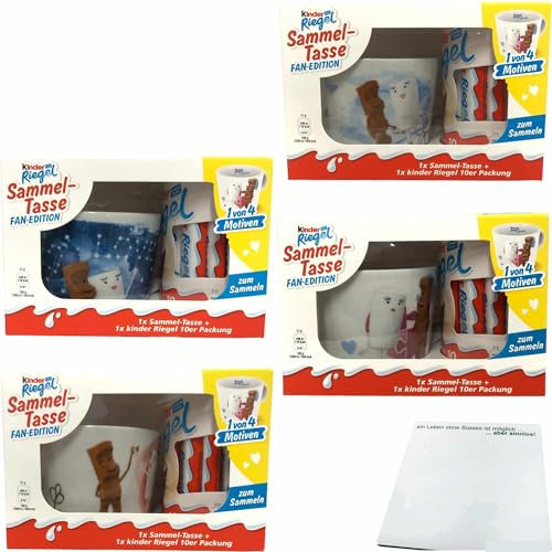 usy Bundle für Kinder Riegel Sammeltasse 2025 Fan Edition Sammlerpack (4 St, alle 4 Motive) + usy Block
