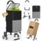 Carro de la compra de 50 litros para escaleras y bolsa térmica, compartimento frigorífico, carrito de la compra con corredor, moderno carrito de la compra plegable, 6 ruedas, cesta de la compra con