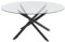 Vente-unique-Table à Manger Ronde 6 Personnes en Verre trempé et métal Noir - Transparent - Cosima