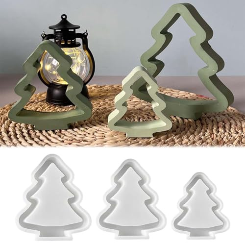 3 Tannenbaum Silikonform, FORMVERSITY Silikonformen Gießformen Weihnachten, Gießform Tannenbaum Kerzen Silikonformen, Gipsformen zum Gießen Weihnachten, Silikonform Weihnachtsbaum für DIY Weihnachten