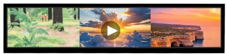 VSDISPLAY 24 Zoll 1920 x 360 TFT-Werbemonitor,Splitscreen-Unterstützung | USB-Display , automatisches Kopieren, automatische Wiedergabe, 270-Grad-Drehung