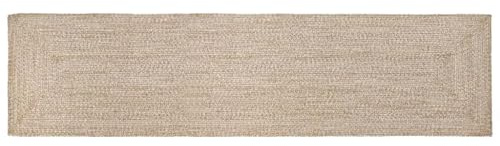 vidaXL Bereichsteppich Natürlich und Weiß 60 x 400 cm Jute