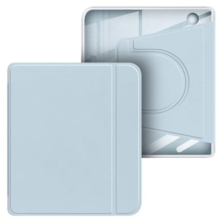Schutzhülle kompatibel mit Kobo Libra Colour N428 7 Zoll – Magnetische Standabdeckung, automatische Aktivierung/Deaktivierung, um 360° drehbares E-Reader-Gehäuse(Ice Blue)