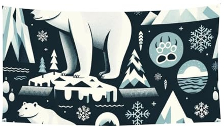 178,8 x 89,9 cm Polarbär-Nail-Eisberg-Outdoor-Event-Hintergrund Banner, Wandbehang, Outdoor-Flagge für Veranstaltungen und Partys