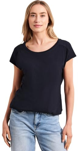 Shirt mit Rundhals und Raffung